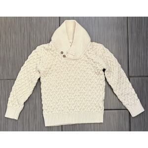 Hope & Henry Boys Shawl Collar Organic Cotton Cable Sweater Size XXS